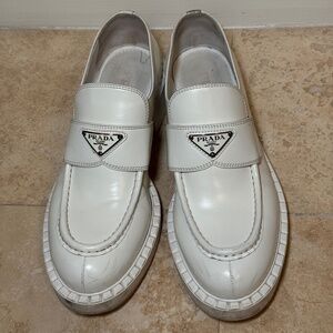Prada White Loafers